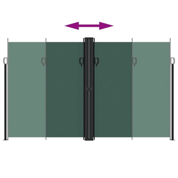 vidaXL Uttrekkbar sidemarkise mørkegrønn 200x600 cm