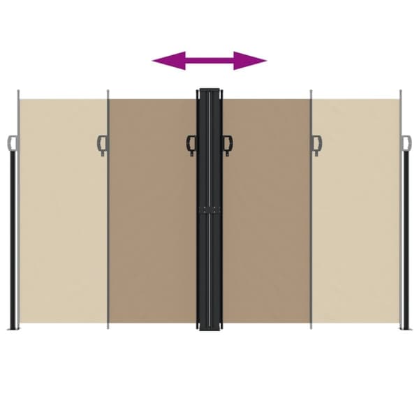 vidaXL Uttrekkbar sidemarkise 200x1000 cm gråbrun