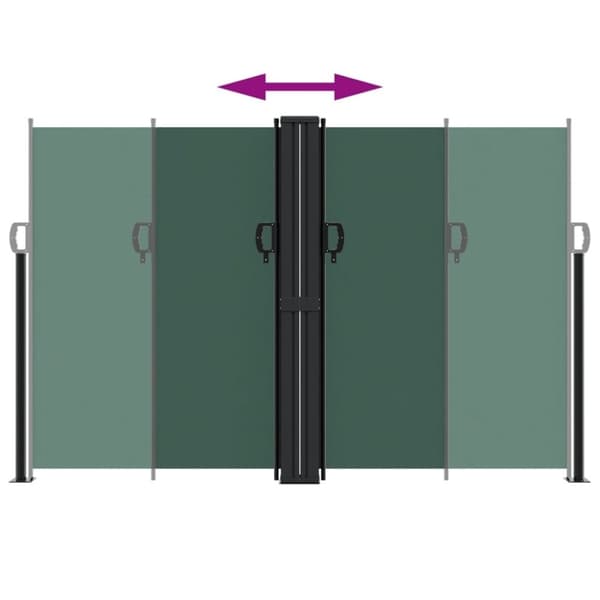 vidaXL Uttrekkbar sidemarkise 160x1200 cm mørkegrønn