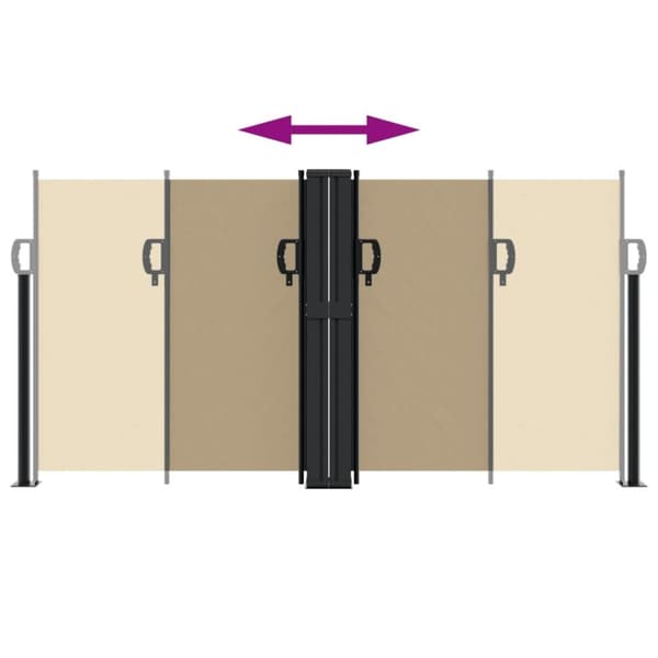 vidaXL Uttrekkbar sidemarkise beige 120x1200 cm