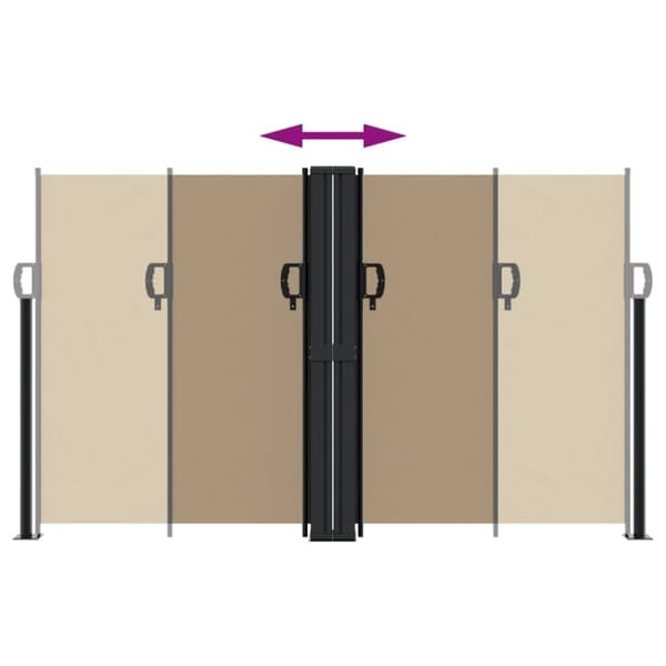 vidaXL Uttrekkbar sidemarkise gråbrun 140x600 cm