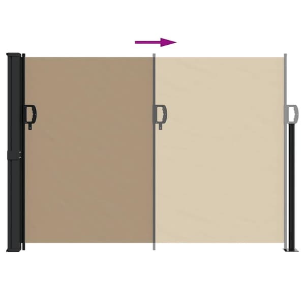 vidaXL Indragbar sidomarkis taupe 140x500 cm