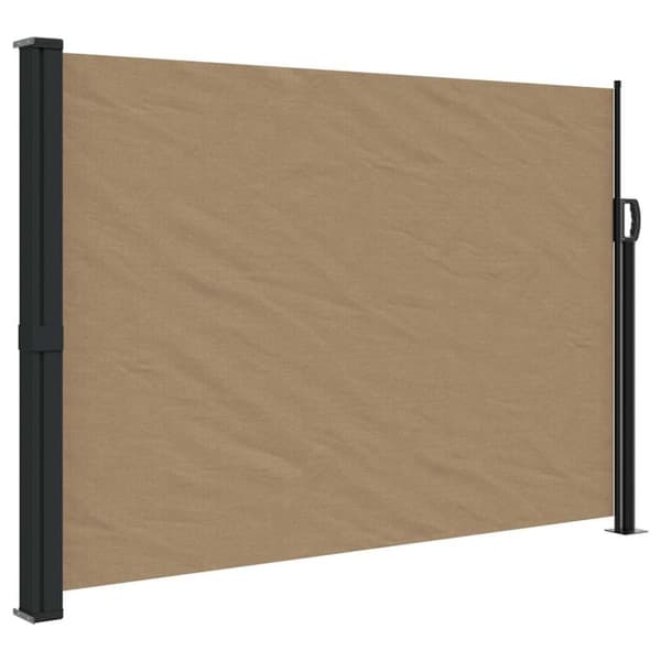 vidaXL Uttrekkbar sidemarkise gråbrun 140x500 cm