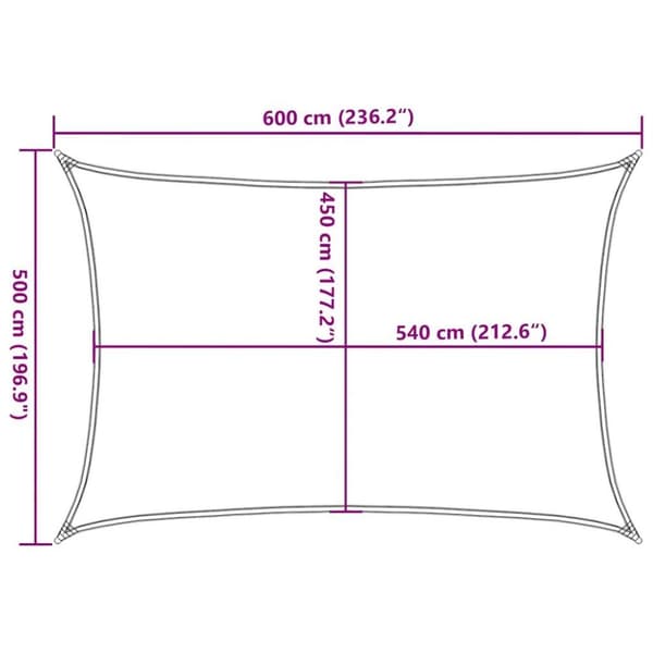 vidaXL Solseil 160 g/m² rektangulær blå 5x6 m HDPE