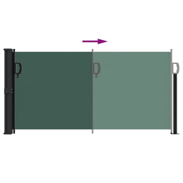 vidaXL Uttrekkbar sidemarkise mørkegrønn 100x500 cm