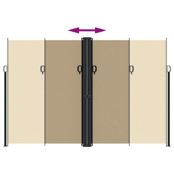 vidaXL Uttrekkbar sidemarkise 220x1200 cm beige