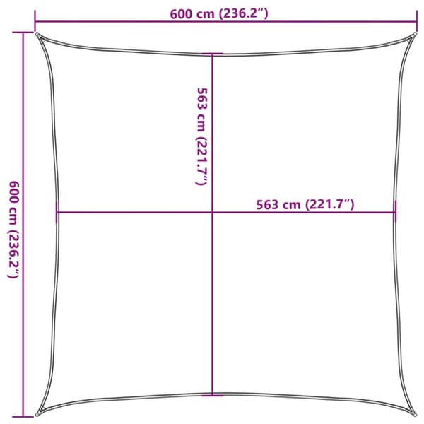 vidaXL Aurinkopurje vaaleanharmaa 6x6 m 100% Oxford polyesteri