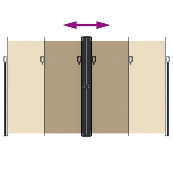 vidaXL Infällbar sidomarkis beige 200x1200 cm