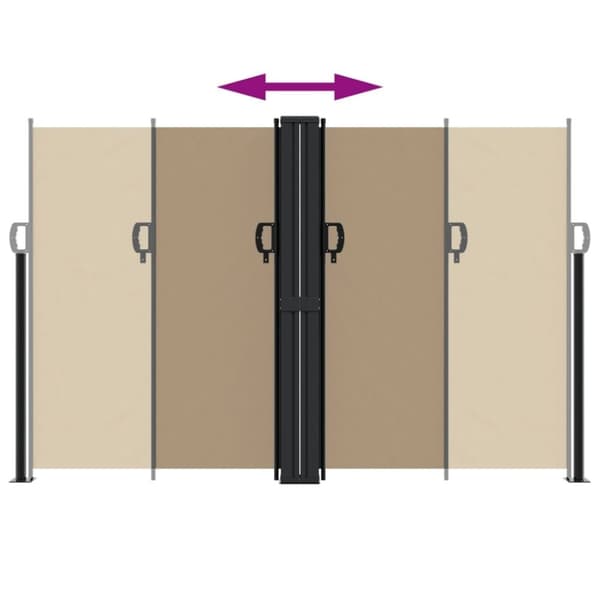 vidaXL Uttrekkbar sidemarkise gråbrun 160x1000 cm