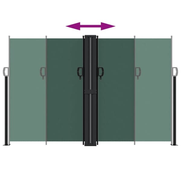 vidaXL Uttrekkbar sidemarkise mørkegrønn 160x600 cm