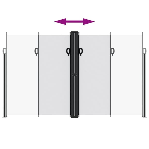 vidaXL Uttrekkbar sidemarkise hvit 200x600 cm
