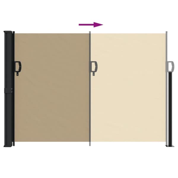 vidaXL Uttrekkbar sidemarkise beige 140x500 cm
