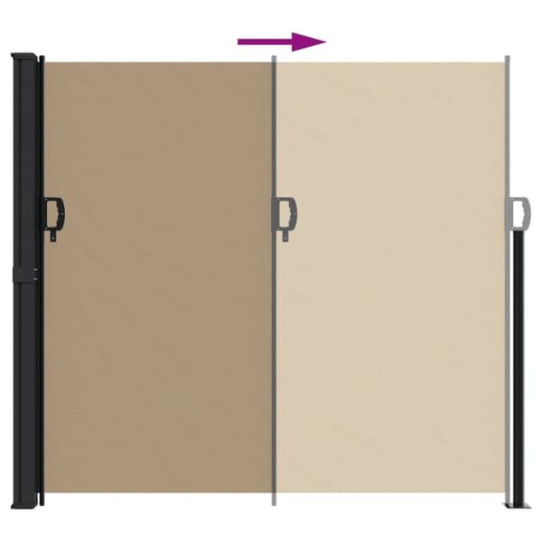 vidaXL Uttrekkbar sidemarkise gråbrun 180x600 cm