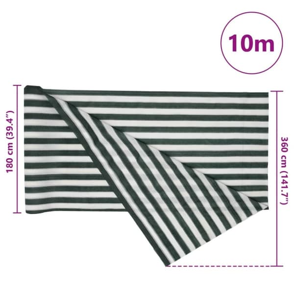 vidaXL Insynsskyddsnät grön och vit 3,6x10 m HDPE 75 g/m²