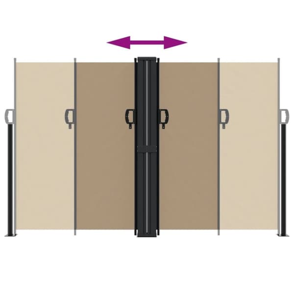 vidaXL Uttrekkbar sidemarkise gråbrun 160x1200 cm