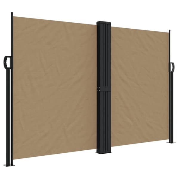 vidaXL Uttrekkbar sidemarkise gråbrun 160x1200 cm