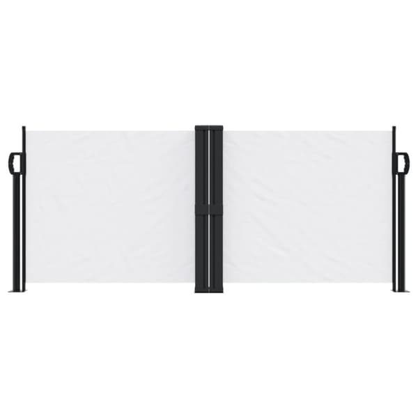 vidaXL Sisäänvedettävä sivumarkiisi valkoinen 100x600 cm