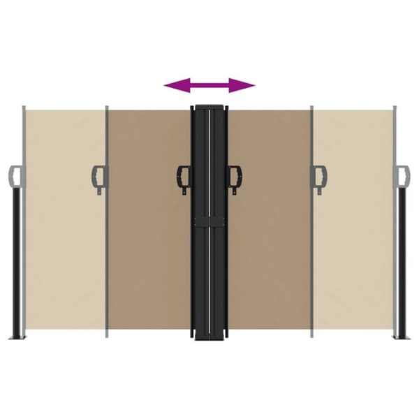 vidaXL Uttrekkbar sidemarkise 140x1000 cm gråbrun