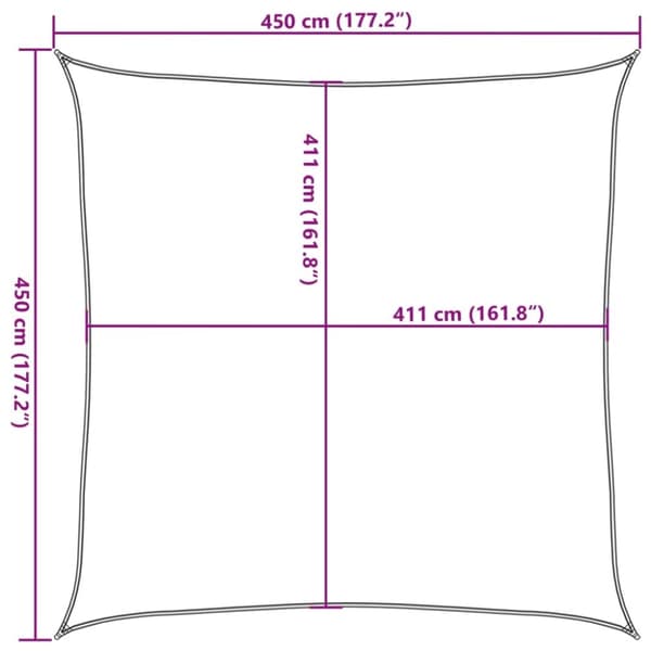 vidaXL Aurinkopurje hiekka 4,5x4,5 m 100% Oxford polyesteri