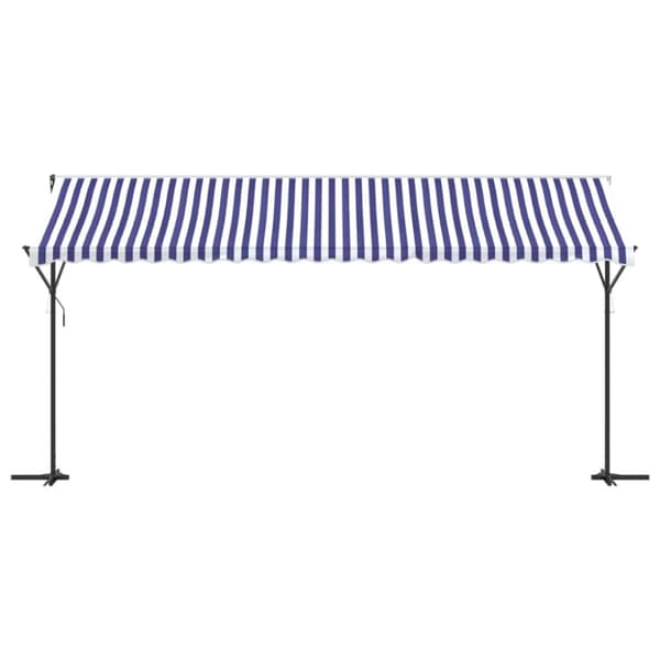 vidaXL Vapaasti seisova markiisi sin./valk. 500x300 cm kangas ja teräs