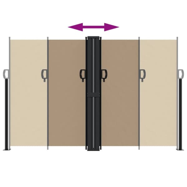 vidaXL sammenrullelig sidemarkise 160 x 600 cm gråbrun