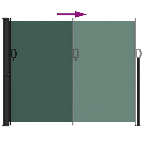 vidaXL Uttrekkbar sidemarkise mørkegrønn 160x600 cm