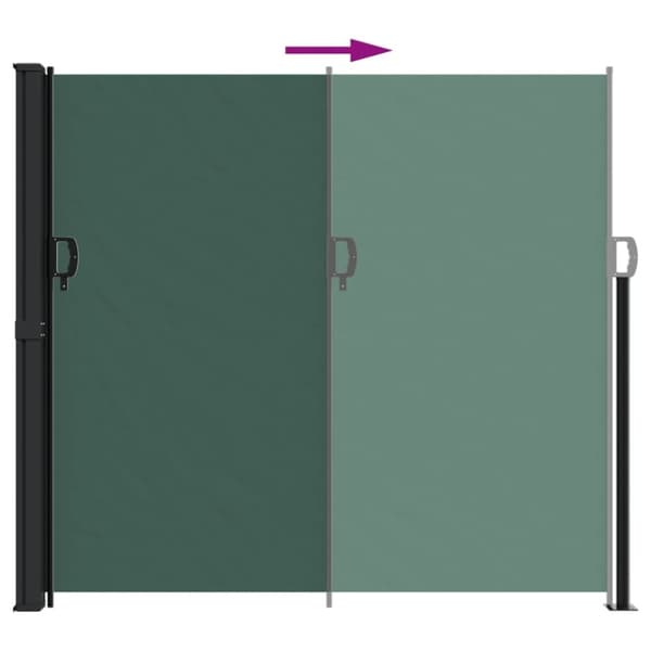 vidaXL Uttrekkbar sidemarkise mørkegrønn 180x600 cm