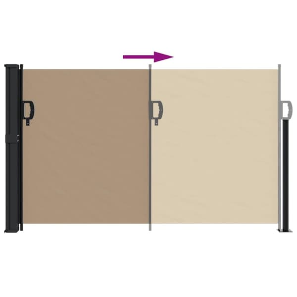 vidaXL Uttrekkbar sidemarkise gråbrun 120x500 cm