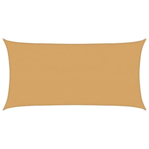 vidaXL Solseil 160 g/m² rektangulær sand 3x6 m HDPE