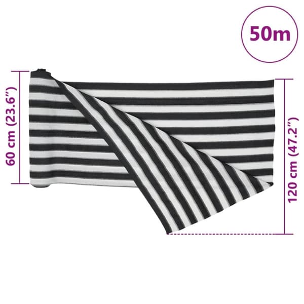 vidaXL Insynsskyddsnät antracit och vit 1,2x50 m HDPE 75 g/m²