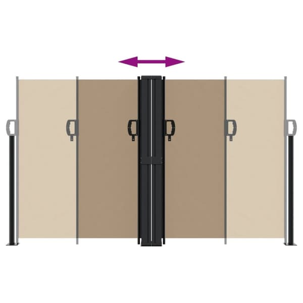 vidaXL Uttrekkbar sidemarkise gråbrun 140x1200 cm