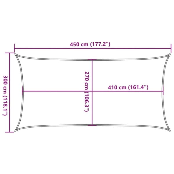 vidaXL Solseil 160 g/m² rektangulær sand 3x4,5 m HDPE