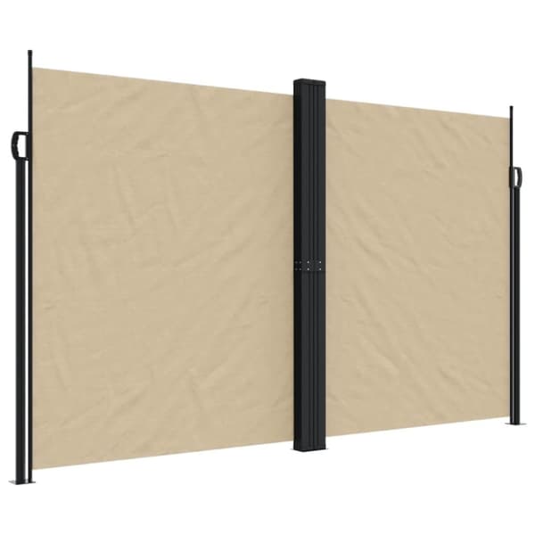 vidaXL Sisäänvedettävä sivumarkiisi beige 200x1000 cm