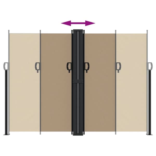 vidaXL Uttrekkbar sidemarkise 180x1200 cm gråbrun