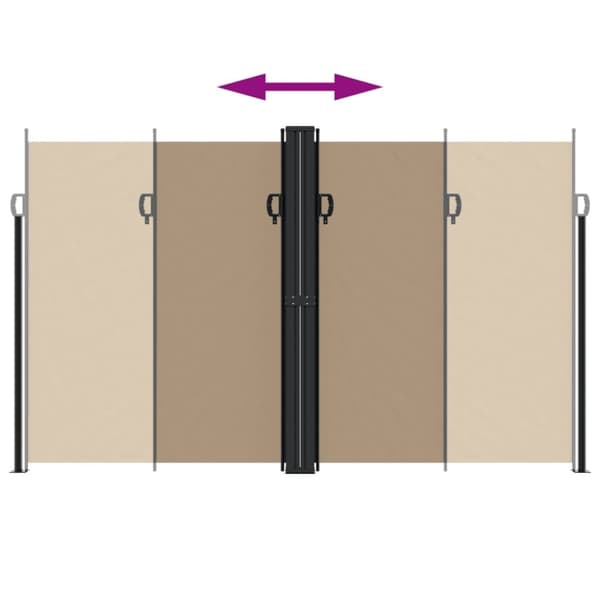 vidaXL Uttrekkbar sidemarkise gråbrun 200x600 cm