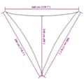 Miniatyrbilde 9 av 10: vidaXL Solseil lysegrå 3x3x3 m 100% polyester oxford