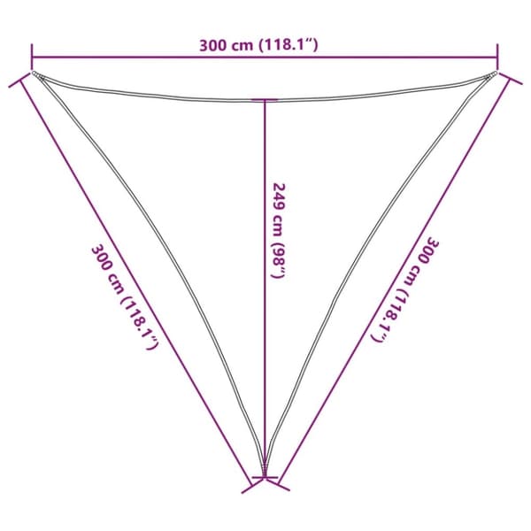 vidaXL solsejl 3x3x3 m 100 % polyesterstof sandfarvet