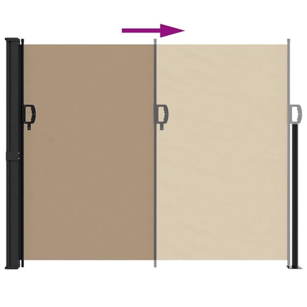 vidaXL sammenrullelig sidemarkise 160 x 600 cm gråbrun