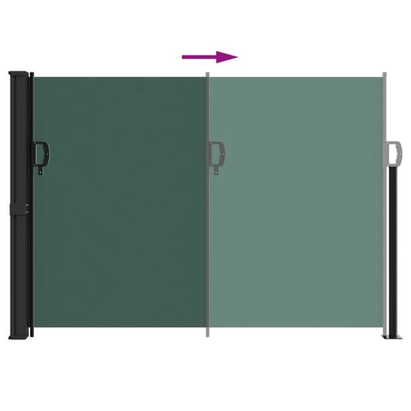 vidaXL Uttrekkbar sidemarkise mørkegrønn 140x500 cm