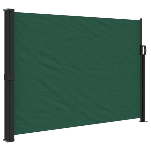 vidaXL Uttrekkbar sidemarkise mørkegrønn 140x500 cm