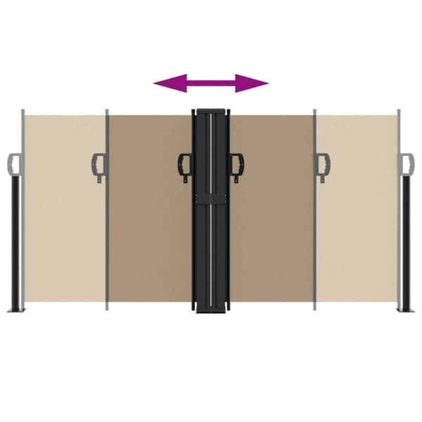 vidaXL Uttrekkbar sidemarkise 120x1000 cm gråbrun