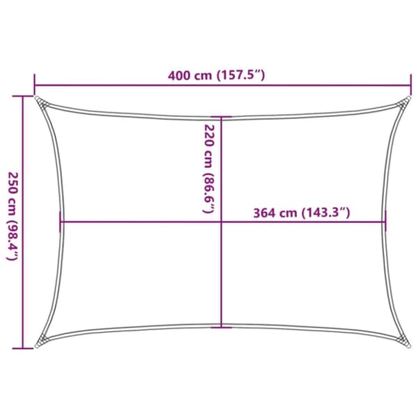 vidaXL solsejl 4x2,5 m 100 % polyesterstof sandfarvet