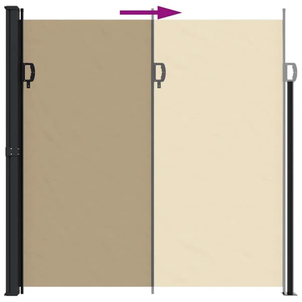vidaXL Infällbar sidomarkis beige 200x600 cm