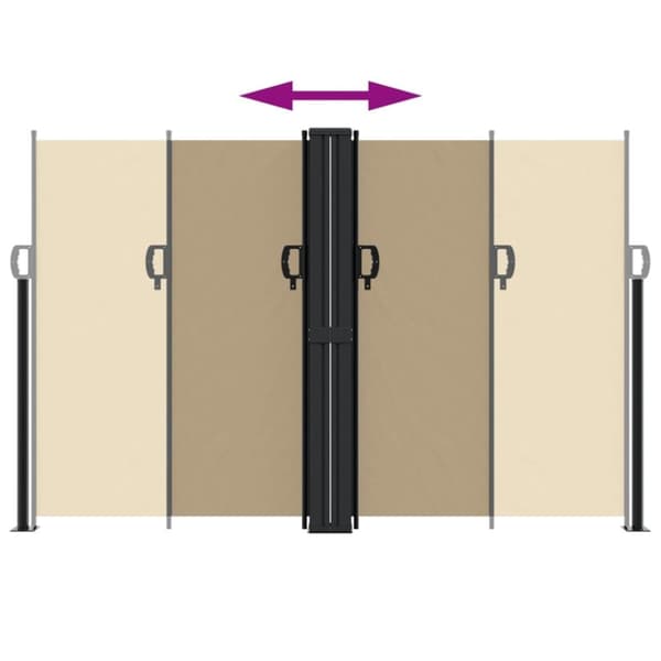 vidaXL Uttrekkbar sidemarkise beige 160x1200 cm