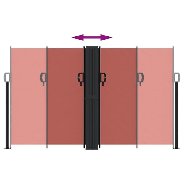 vidaXL Uttrekkbar sidemarkise terrakotta 140x600 cm