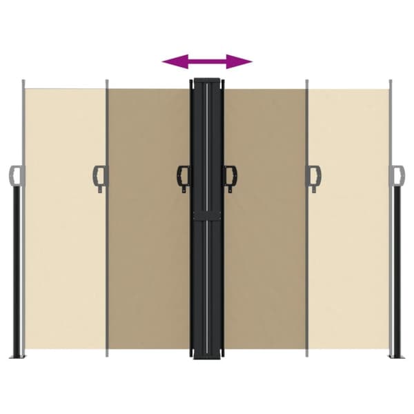 vidaXL Infällbar sidomarkis beige 180x600 cm