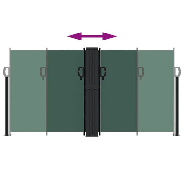 vidaXL Uttrekkbar sidemarkise mørkegrønn 120x600 cm