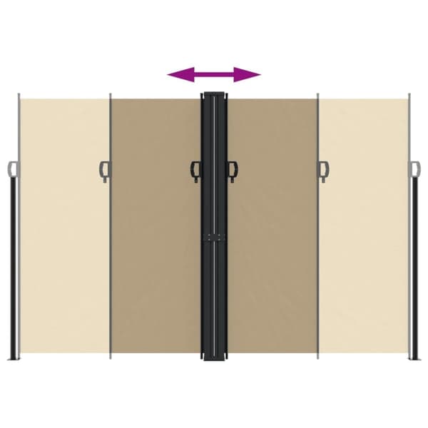 vidaXL Uttrekkbar sidemarkise beige 220x1000 cm