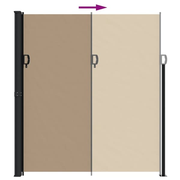 vidaXL sammenrullelig sidemarkise 220x600 cm gråbrun