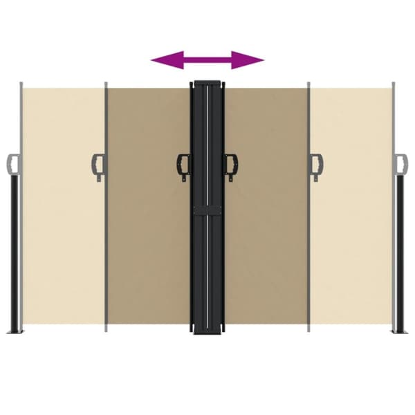 vidaXL Uttrekkbar sidemarkise beige 160x600 cm